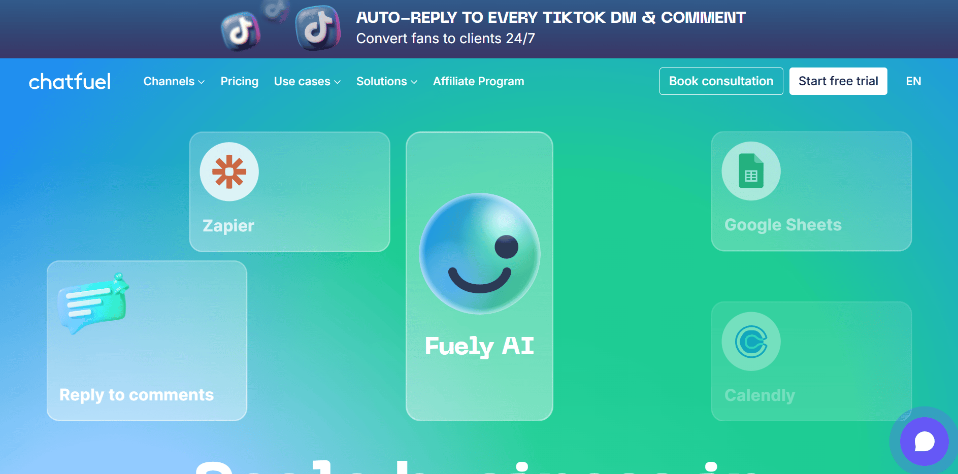 Chatfuel social media automation for Messenger, Instagram, and WhatsApp