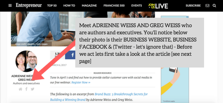 Step 3. Read the article and find contributor contact info
