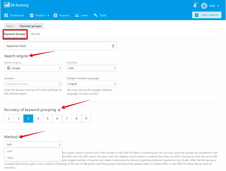 How to use the keyword cluster engine