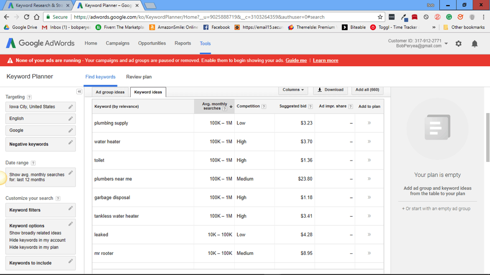 how to find keywords - Google Keyword Planner