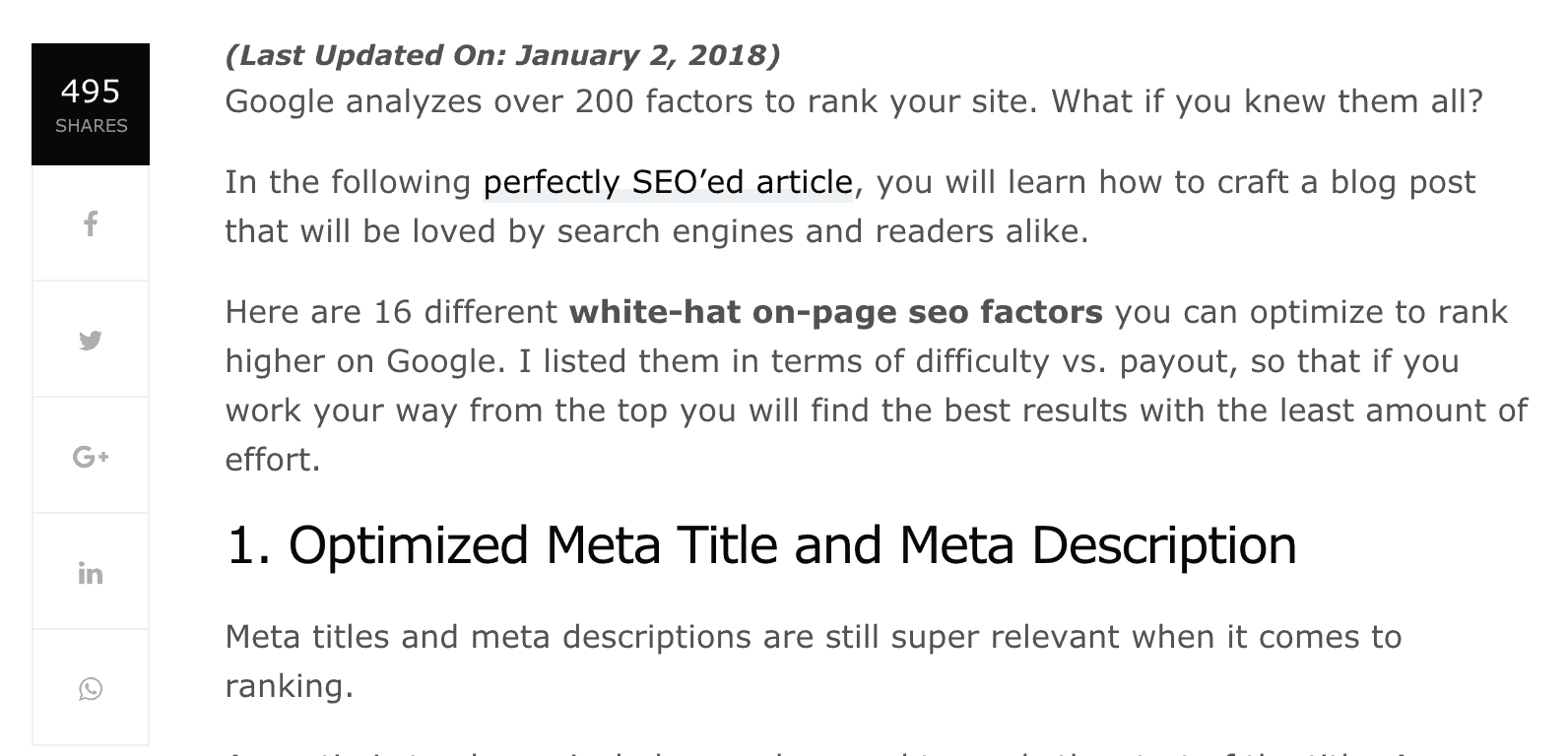 pulsanti di condivisione seo on page