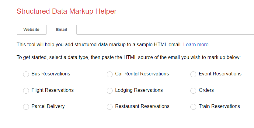 Step 2. Choose the data for the data markup tool