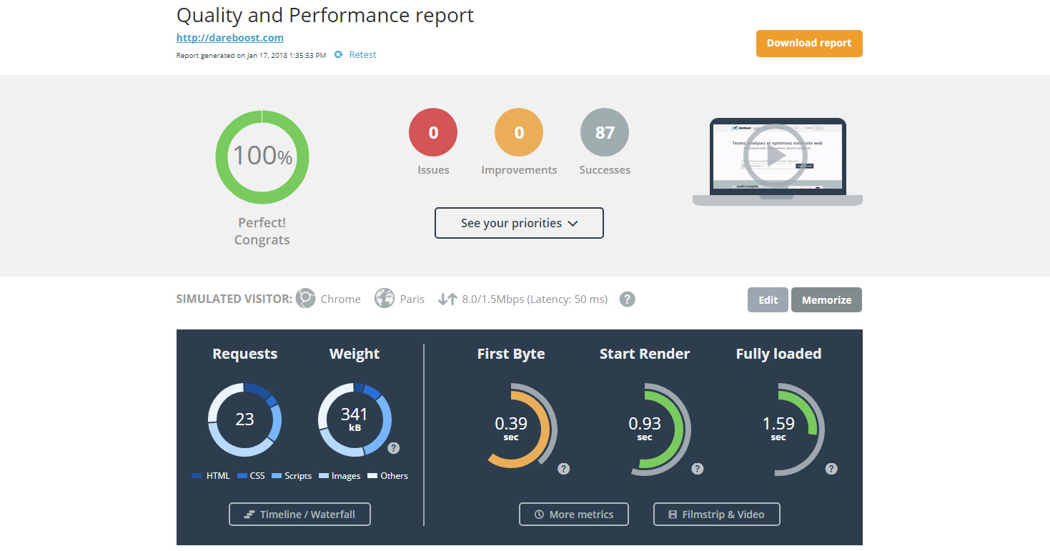 Step 4: Check site load time