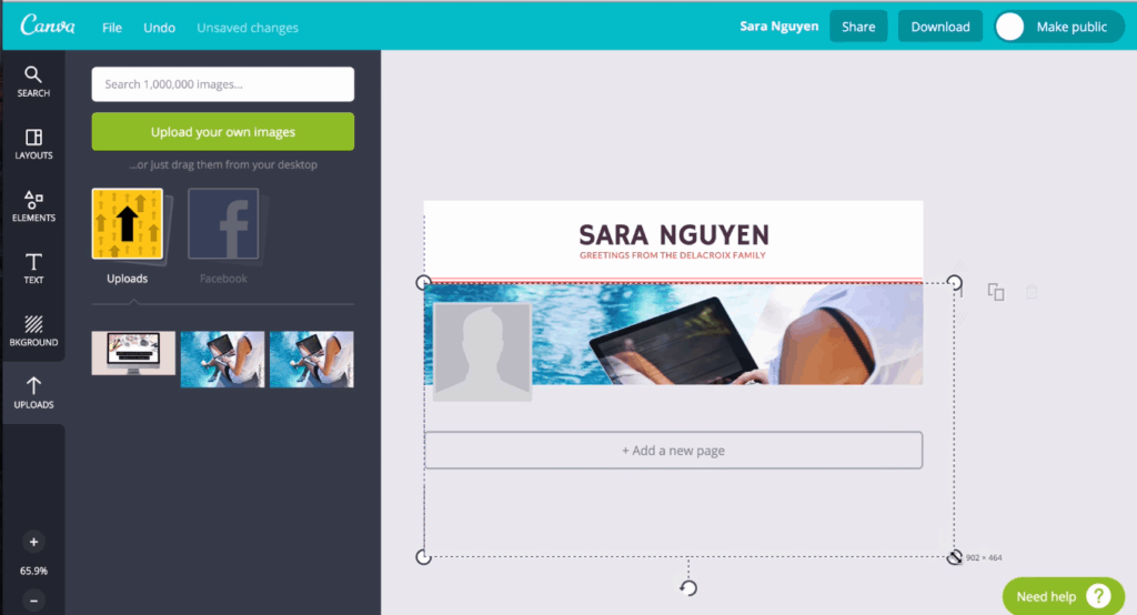 How to Create a Facebook Cover Photo in Canva
