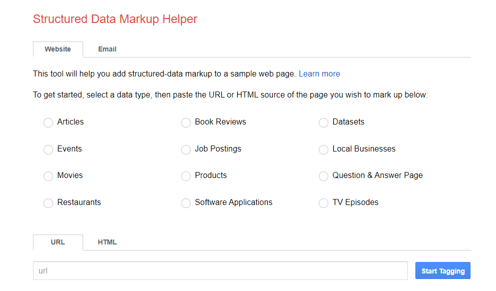 Step 1. Go to Google’s Structured Data Markup Helper