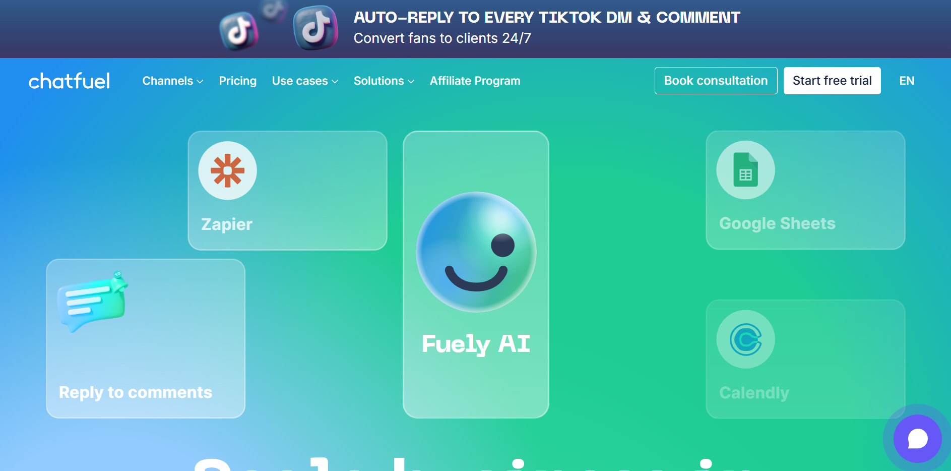 Chatfuel social media automation for Messenger, Instagram, and WhatsApp