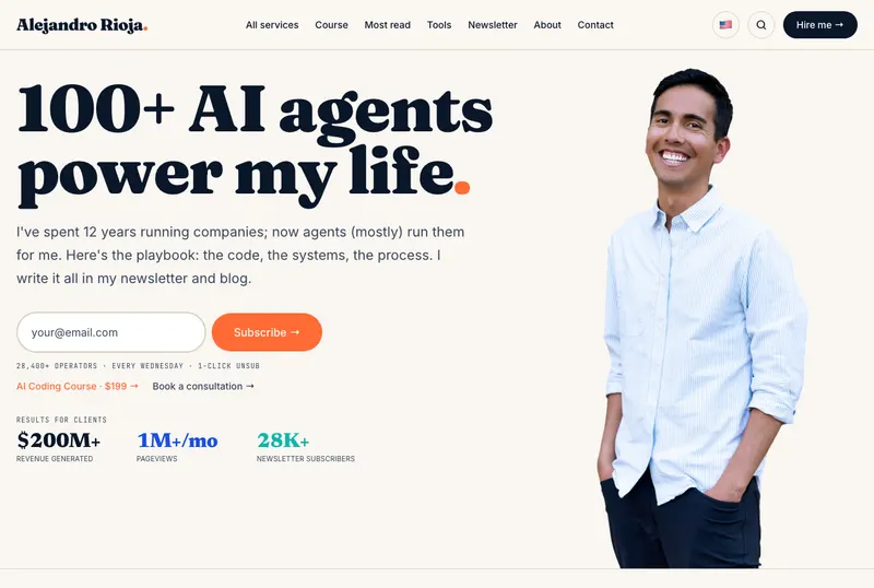 alejandrorioja.com homepage