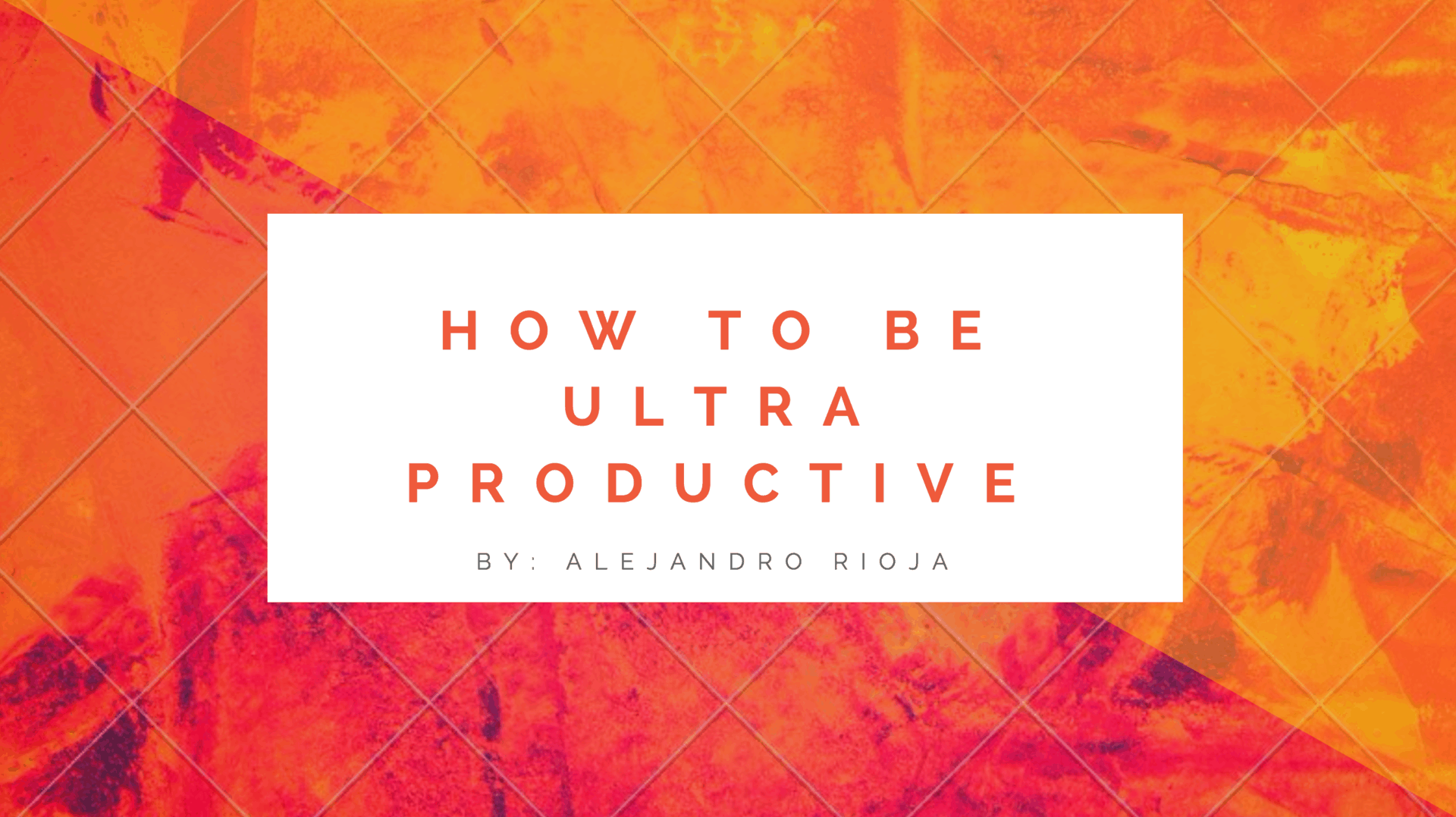 how to be ultra productive